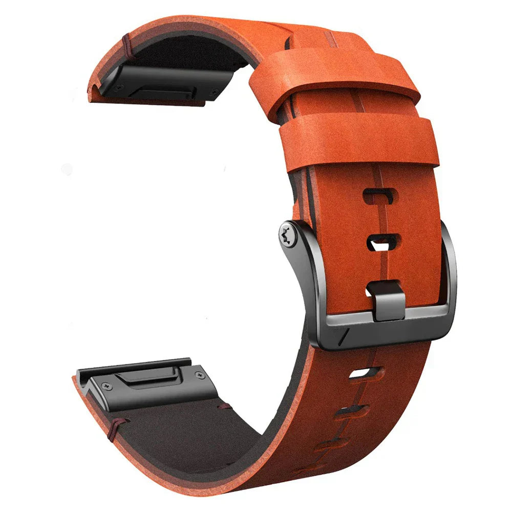 Quick-Fit armband | 22mm (äkta läder & titan) - 2 färger