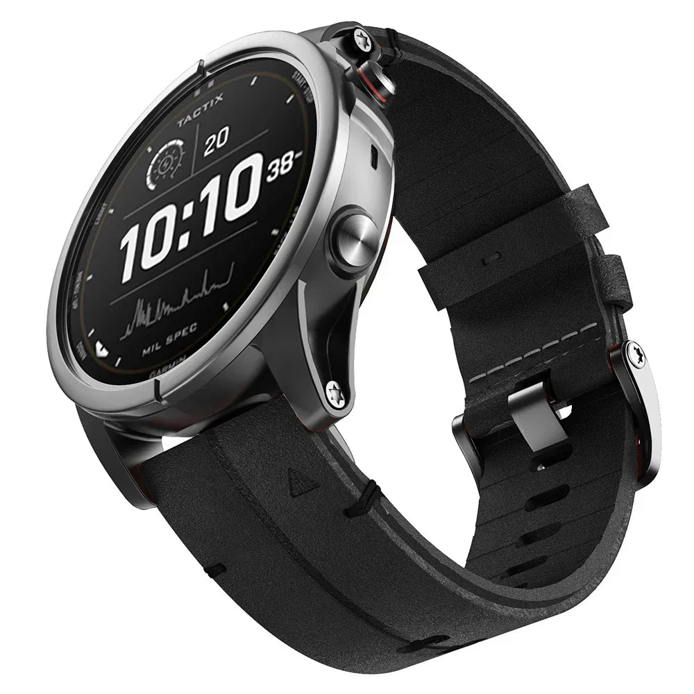 Quick-Fit armband | 22mm (äkta läder & titan) - 2 färger