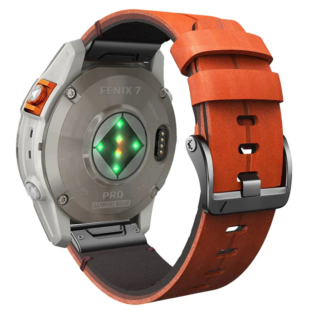Quick-Fit armband | 22mm (äkta läder & titan) - 2 färger